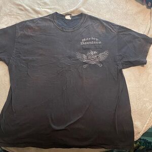 VTG Harley-Davidson Charcoal Bleach Skull Tee. DES MOINES, IOWA